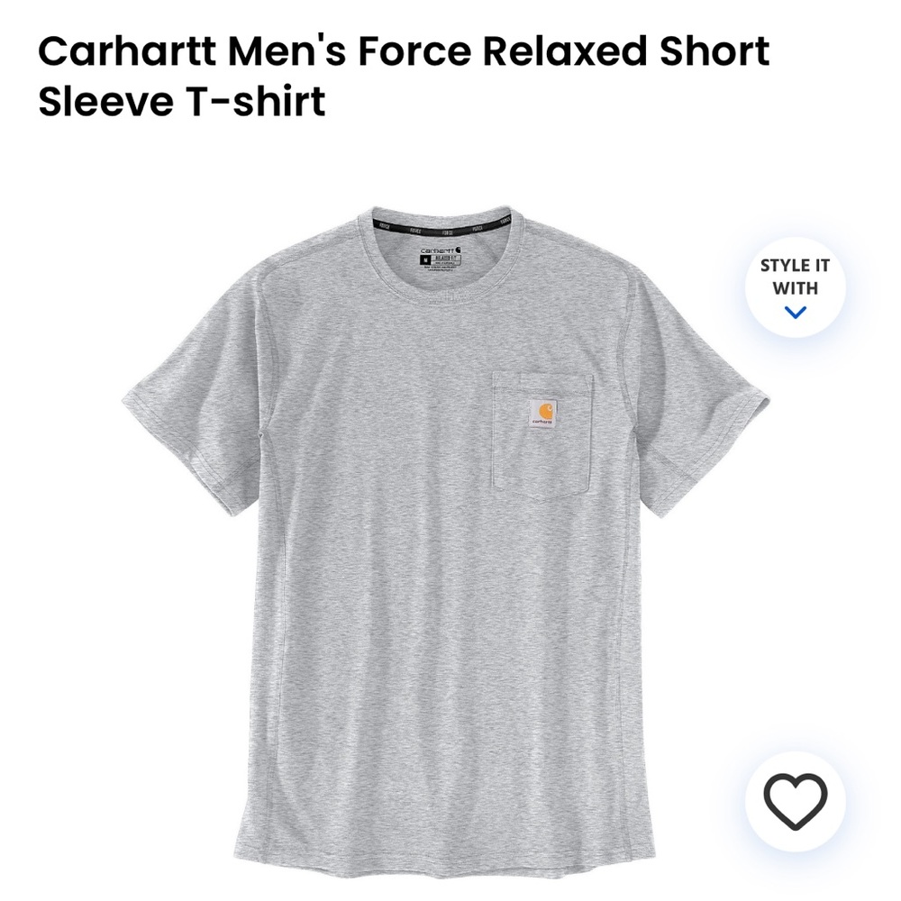 2XL Tall Heather Grey Carhartt T shirt